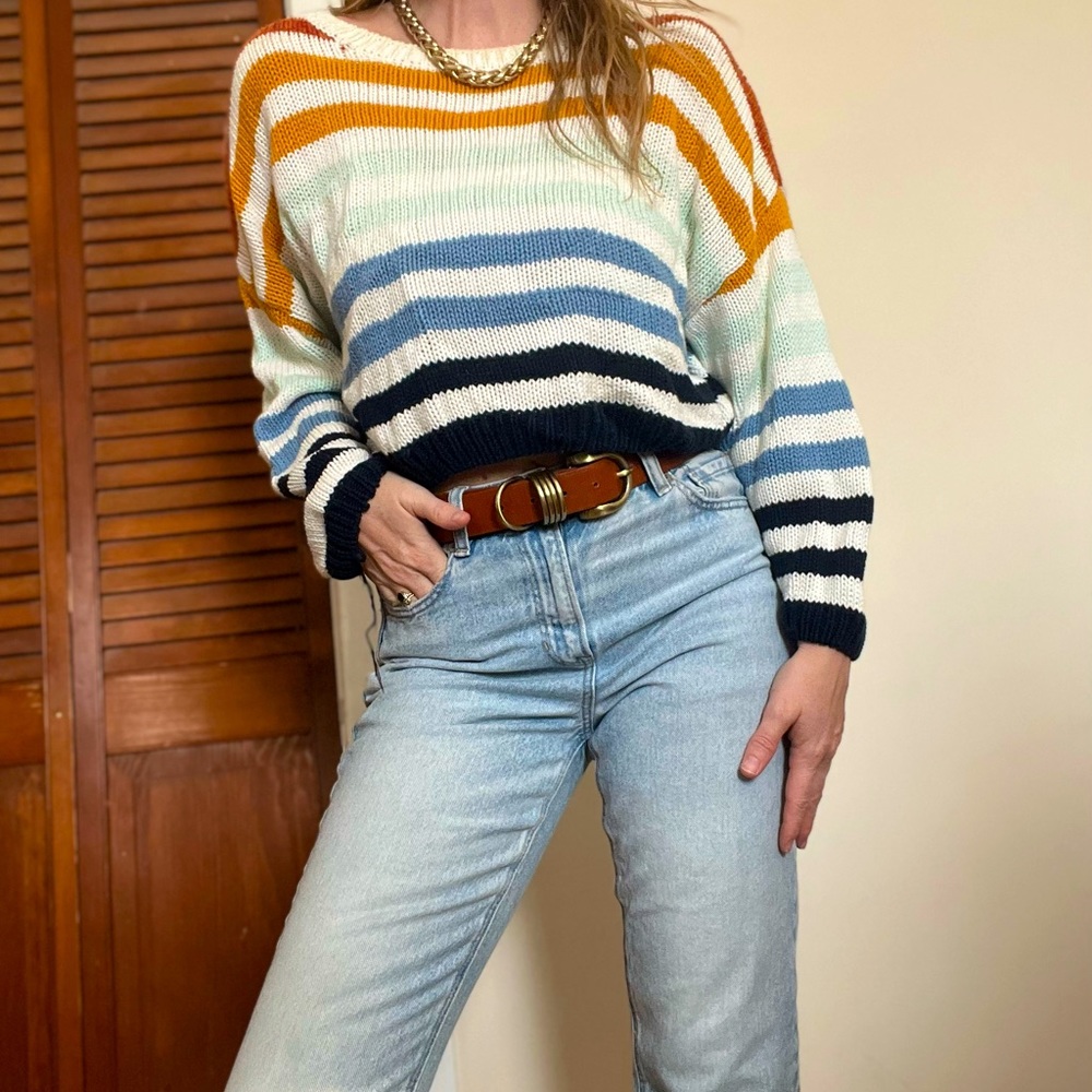 Multi-Colored Striped Sweater